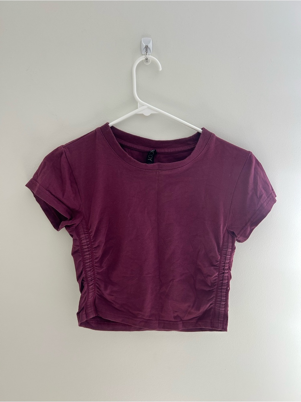 Cotton On Body Berry Ruched Side Crop Tee